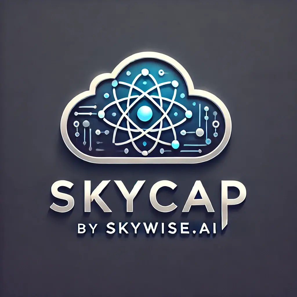 DALL·E 2024-07-20 04.34.51 - Design a modern, sleek logo for SKYCAP by Skywise.ai. The logo should incorporate elements of the sky and quantum computing. It should feature a cloud DALL·E 2024-07-20 04.34.51 - Design a modern, sleek logo for SKYCAP by Skywise.ai. The logo should incorporate elements of the sky and quantum computing. It should feature a cloud